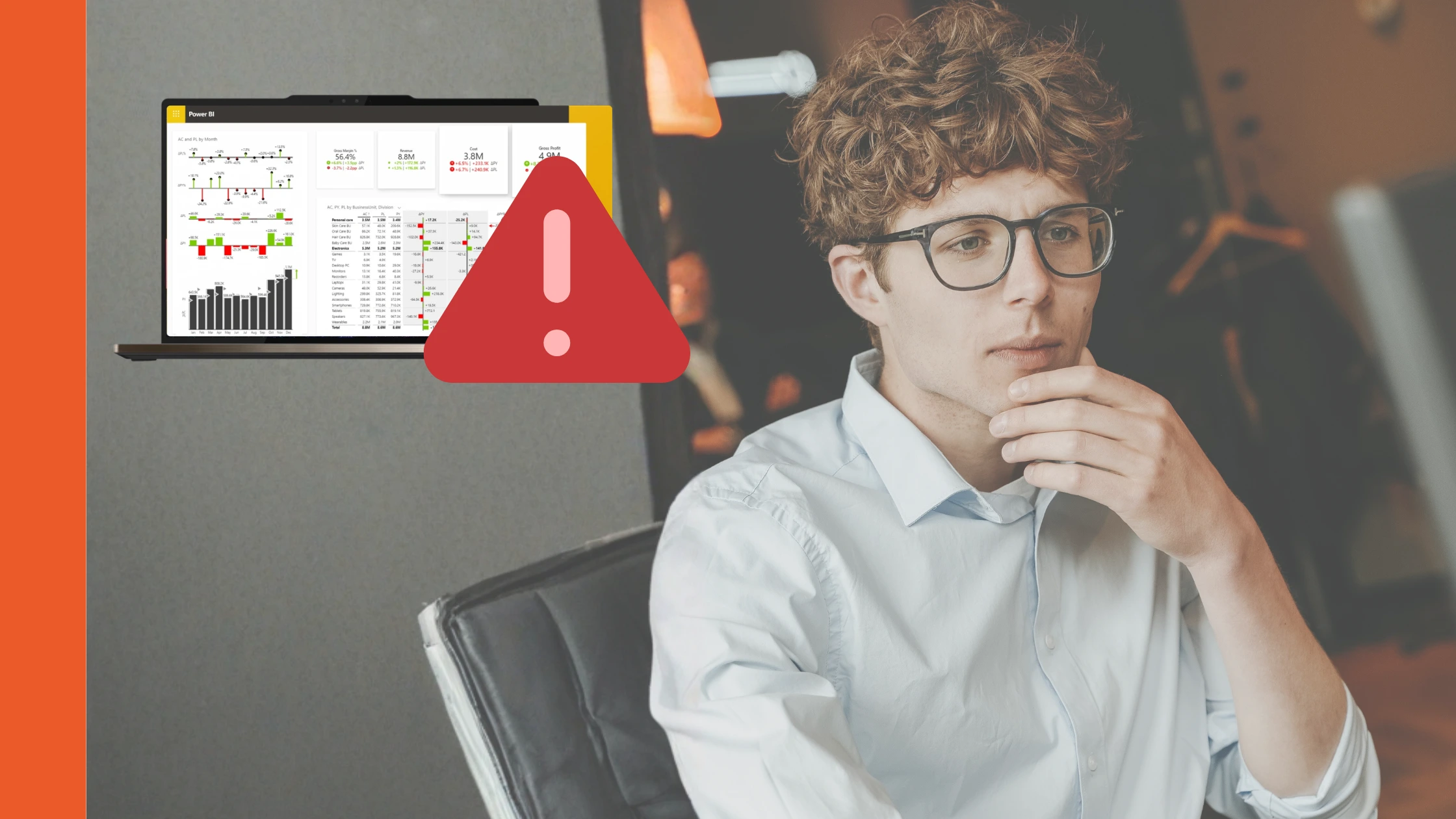 Power BI‑scherm met foutmelding die procesproblemen zichtbaar maakt